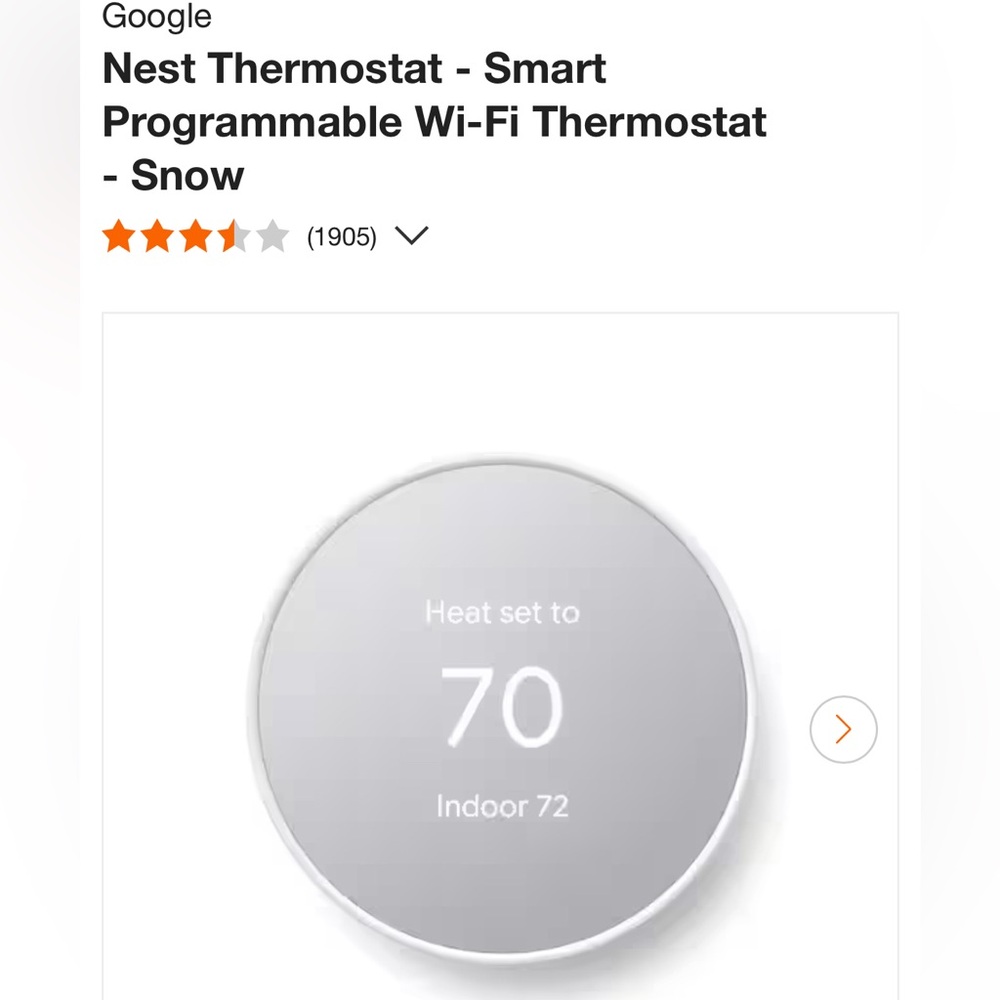 New in plastic Google Nest Thermostat- snow in color
